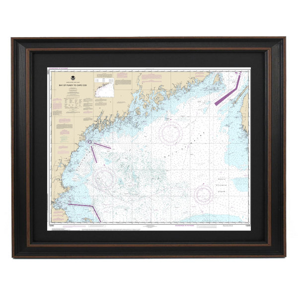Longshore Tides Bay Of Fundy To Cape Cod Nautical Chart Framed